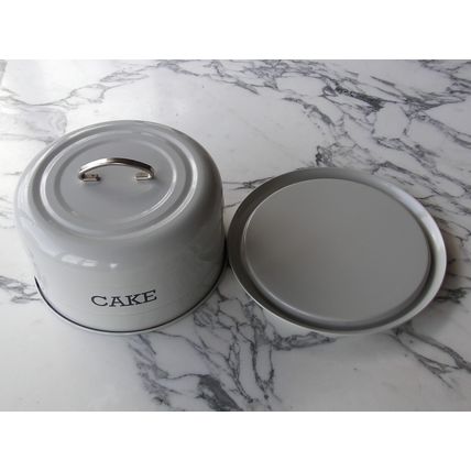 Extra Large Metal Enamel Cake Storage Tin Round Container dessert decoration tub