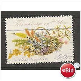 Greetings Stamp.Basket of Wild Flowers stamp.Fine Used.