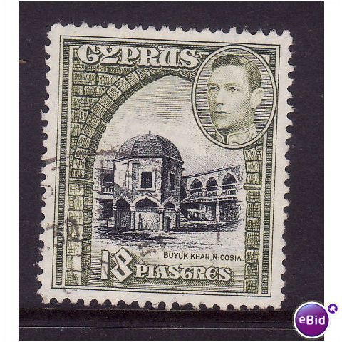 Cyprus 1938 sg 160 18 pi Black and Olive Green Fine used