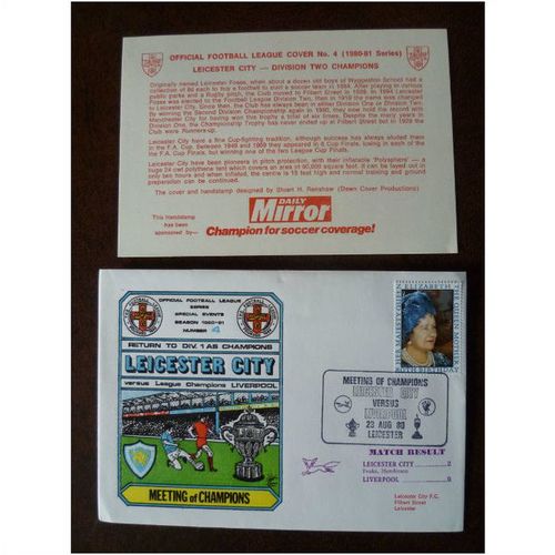 1980 Leicester City v Liverpool Dawn 10th Official Dawn Football Cover 4 Peake