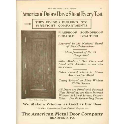 american metal door company 1911 have stood every test vintage ad