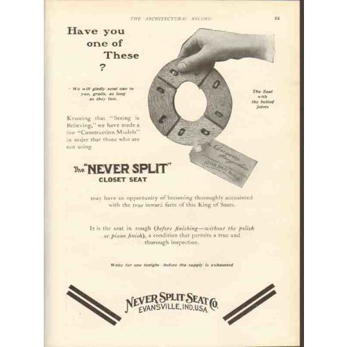 never split seat company 1912 have you one of these models vintage ad