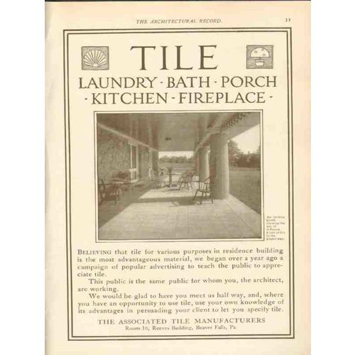 associated tile manufacturers 1911 an inviting porch vintage ad