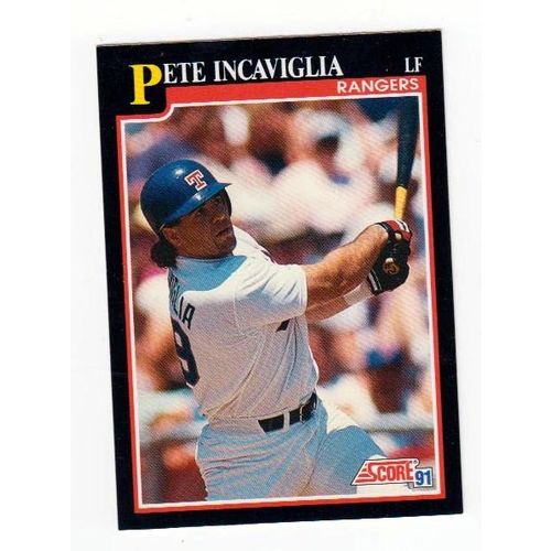 1991 Score Pete Incaviglia baseball card #278 – Rangers