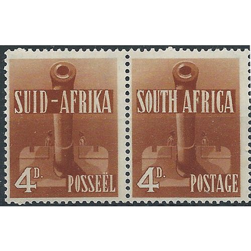 South Africa 1941 SG92 4d Orange-Brown Pair Mounted Mint . ..