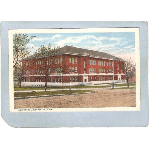 MN Rochester Postcard High School Street Scene state_box5~121