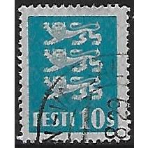 Mi 79 b: 10 s. Turkish blue Definitive Stamp: National Arms