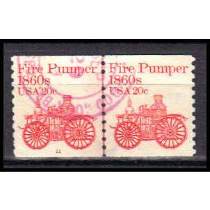 Used 1908 20c Fire Pumper Very Fine CNP Left 11 PA0569