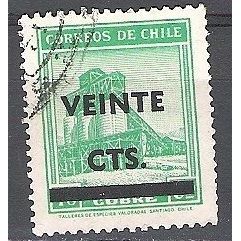 Chile 1948 Michel 361 O Cote (2005) 0.20 Euro Fusion du cuivre Cachet rond