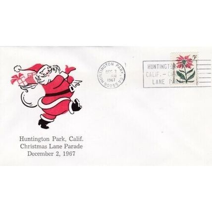 United States 1967 Huntington Park Christmas Parade FDC Huntington Cancel VGC