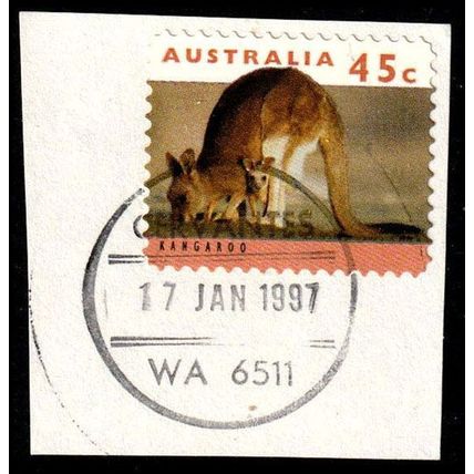 Australia 1994 Animals 45c Used Stamp On Paper Kangaroo #2