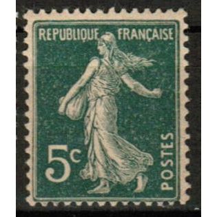 1907 France - Sc# 159 fine Mint H - Sower definitive - 5c green