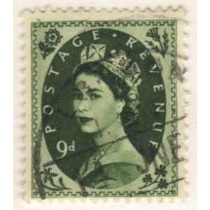 GB 1954 9d green used SG526