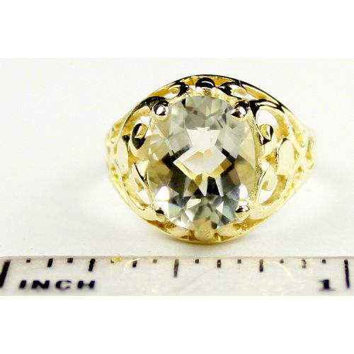 Green Amethyst (Prasiolite), 10KY Gold Ring, R004