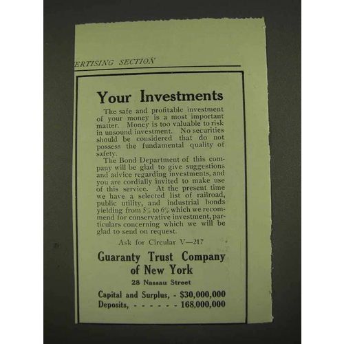 1913 Guaranty Trust Company of New York Ad
