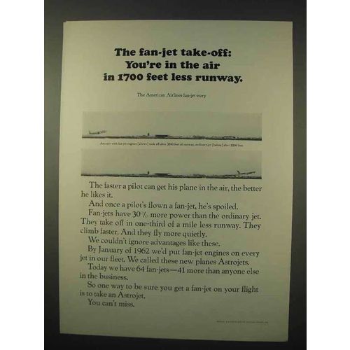 1963 American Airlines Ad - Fan-Jet Take-Off
