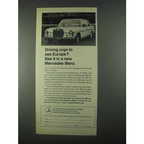 1967 Mercedes-Benz Cars Ad - Driving Urge To See Europe