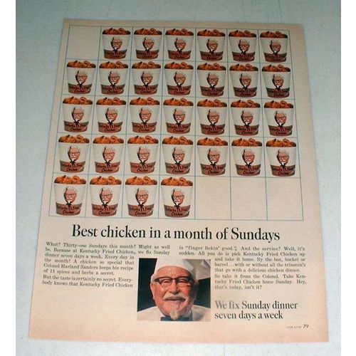 1967 Kentucky Fried Chicken Ad - Best in a Month