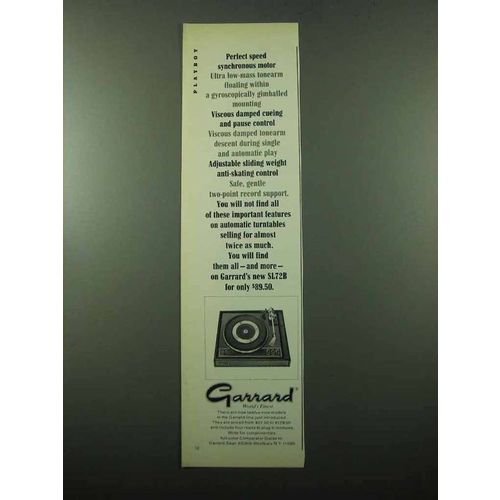 1969 Garrard SL72B Turntable Ad - Perfect Speed