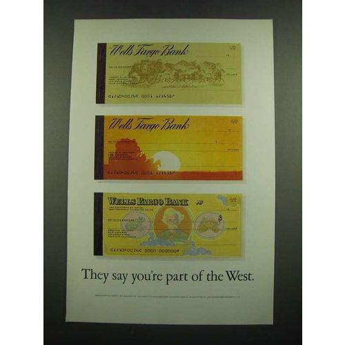 1971 Wells Fargo Bank Ad - They Say You're Part of the West