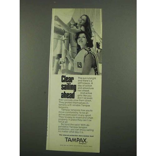 1974 Tampax Tampons Ad - Clear Sailing Ahead