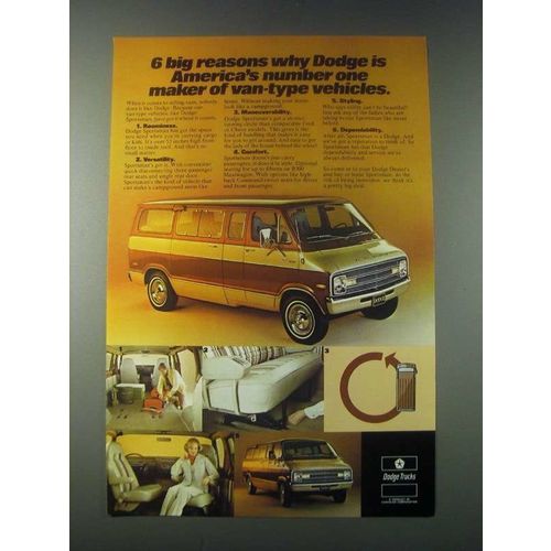 1977 Dodge Sportsman Van Ad - 6 Big Reasons