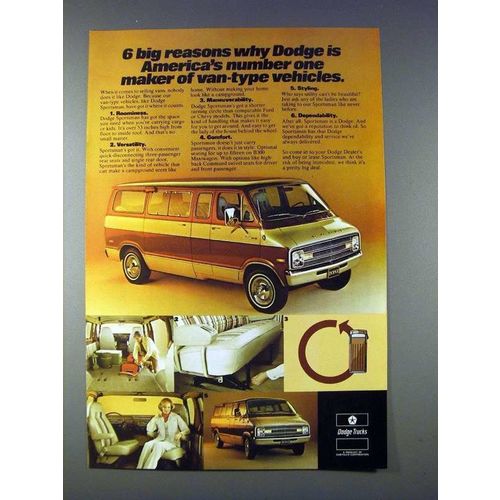 1977 Dodge Sportsman Van Ad - 6 Big Reasons!