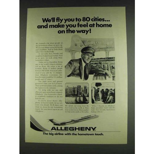1978 Allegheny Airlines Ad - Fly you to 80 Cities