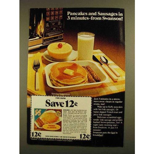 1979 Swanson Pancakes and Sausages Ad - In 3 Minutes