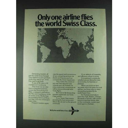 1979 Swissair Airlines Ad - Only One Airline Flies