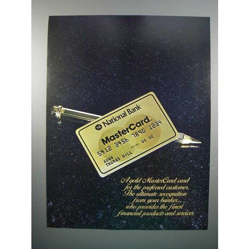 1982 National Bank MasterCard Gold Card Ad