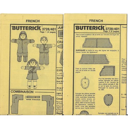 Butterick 3728 Sewing Pattern Cabbage Patch Kids Outfits Space Doctor Scout