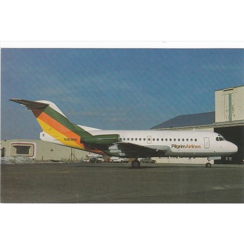 Pilgrim Airlines Fokker F28 3000 Civil Aviation Postcard (A19667)