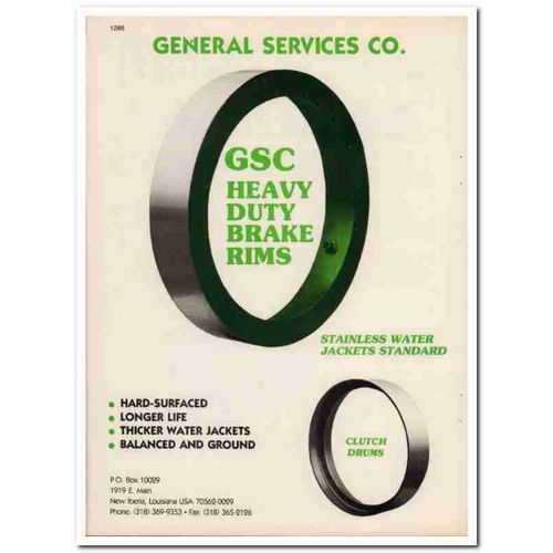 General Services Company 1993 Vintage Catalog Heavy Duty Brake Rims