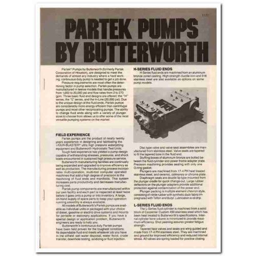 Butterworth Inc 1983 Vintage Catalog Oil Field Partek Pumps Equipment