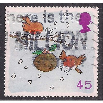 GB 2001 QE2 45p Christmas Robins Used SG 2241 ( 349 )