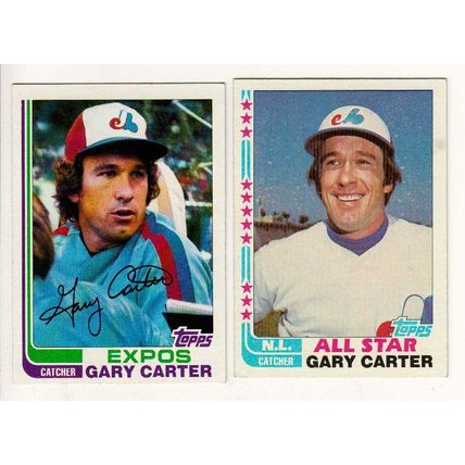 TWO 1982 Topps Gary Carter cards #730 & #344 All Star