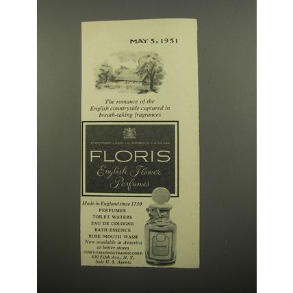 1951 Floris Perfumes Ad - The romance of the English countryside captured