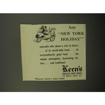1951 Keen's English Chop House Ad - Any New York holiday