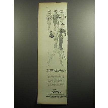 1951 United States Rubber Company Lastex Ad - At ease, ladies
