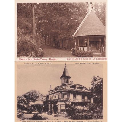 Chateau De La Roche Vasouy Parc De L'Hotel 2x Old Postcard