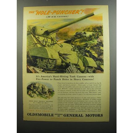 1945 Oldsmobile 76mm Cannon Advertisement - The Hole-Puncher!