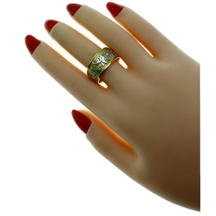 New 14K Gold Ring Band 7 Lucky Horseshoe Clover Eye Elephant Owl 5 Gr Size 8