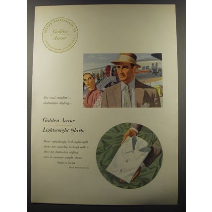 1953 Golden Arrow Lightweight Shirts Ad - For cool comfort distinctive styling