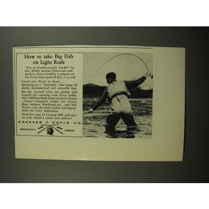 1954 Charles F. Orvis Fishing Gear Advertisement - Lee Wulff - to take big fish