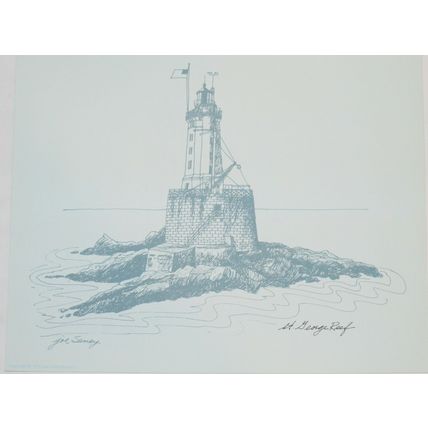 Vintage 1975 Set Sunset Pictorial California Lighthouse Drawings, Joe Seney