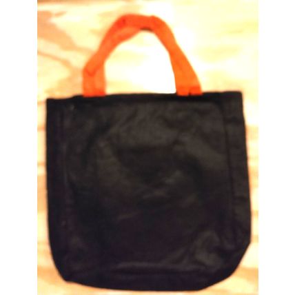 New w/Tag Laughing Pumpkin Felt 12x12 White Black Check Hat Trick Or Treat Bag