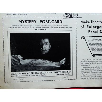 WHITE ZOMBIE (1932) vintage UK Pressbook ***Bela Lugosi, Madge Bellamy***