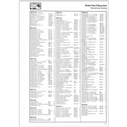 Quinton Hazell Disc Pads And Brake Shoes Parts Catalogue QH10 1997 1998 PDF