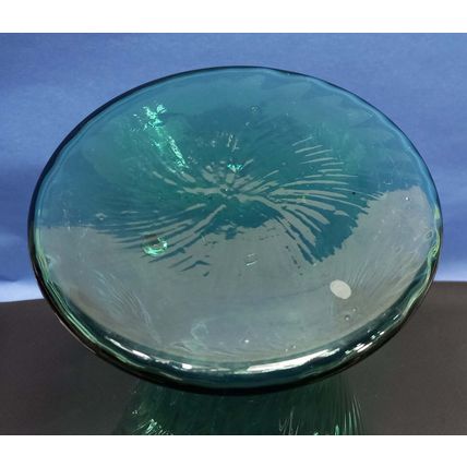 Rare MINT Antique LARGE Victorian Vaseline Glass Vase Green Uranium Swirl 1800's